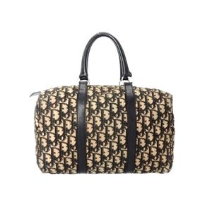 DIOR Authentic Logogram Speedy Boston Bag, Canvas/Leather 12"Lx6.5"Wx8.25"H